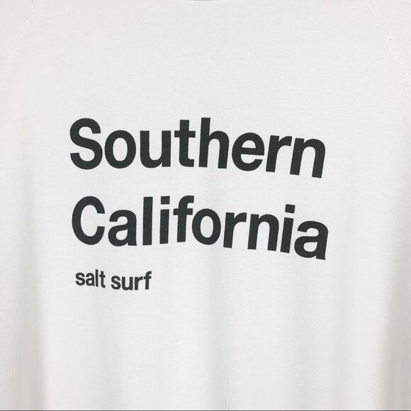 Salt Surf Men Size Medium White Checkered Sleeve Southern California Sweatshirt - Picture 7 of 14